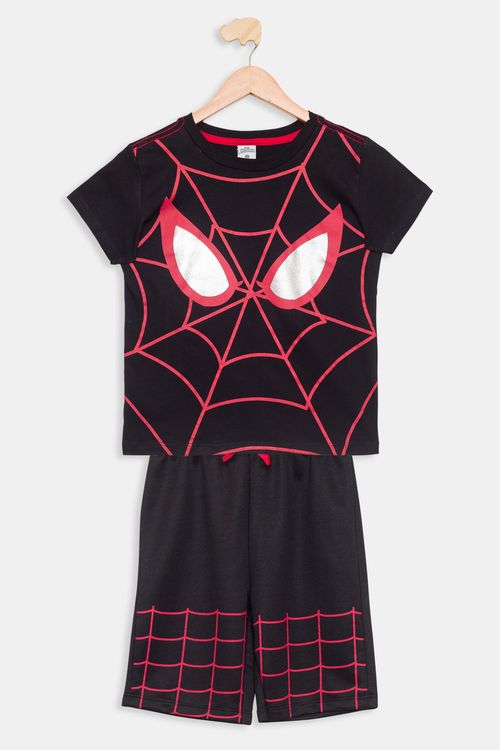 Conjunto Infantil 4/10 Anos - Spider - Preto