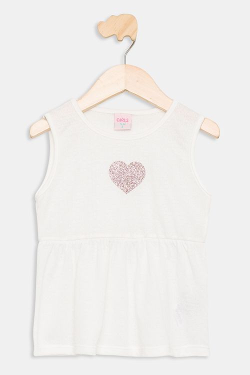 Regata Infantil em Malha Off White Tam 1 a 3