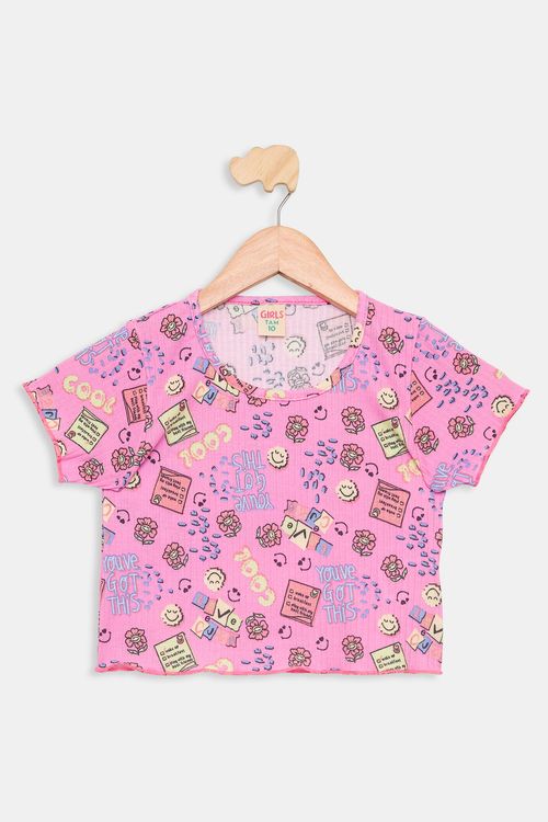 Blusa Juvenil em Ribana Rosa Neon Tam 10 a 16
