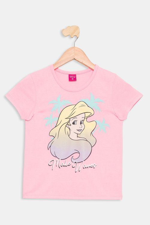 Blusa Infantil 10/16 Anos Ariel - Rosa Neon