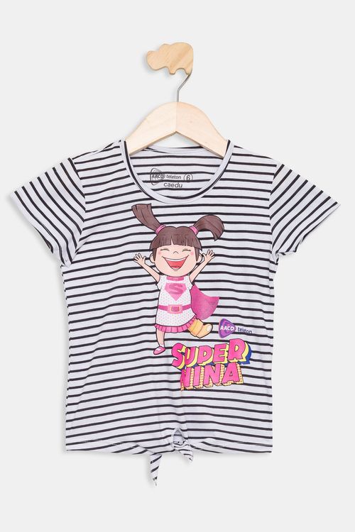 Blusa Infantil Teleton Branca Tam 4 a 10