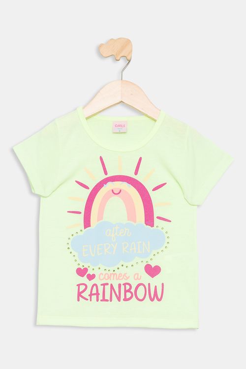 Blusa Infantil 4/8 Anos Arco Iris Lima - Verde Claro