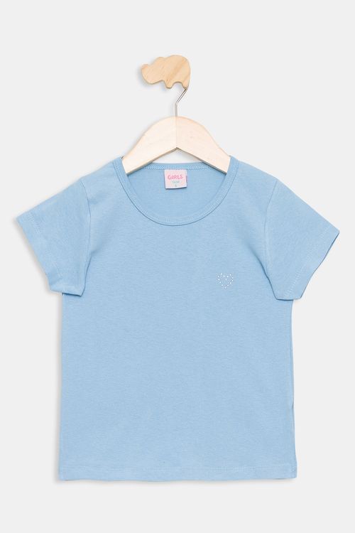 Blusa Infantil 4/8 Anos - Lisa Azul Claro