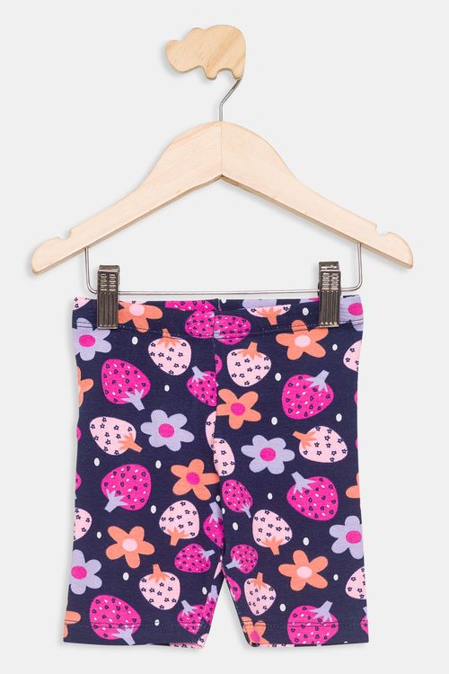 Ciclista Infantil em Ribana Morangos Azul Escuro Tam 1 a 3