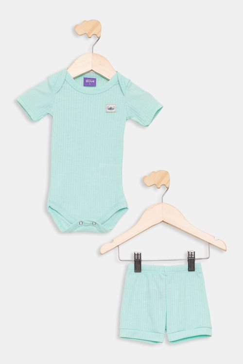 Conjunto Infantil/Bebe Ribana Stitch Verde Claro