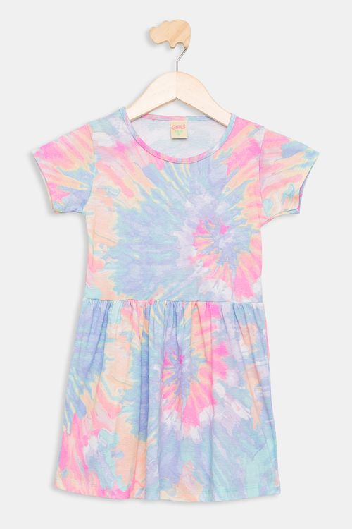 Vestido Infantil 4 a 8 anos Meninas Tie Dye