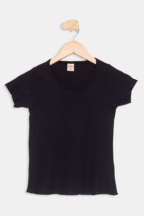 Blusa Infantil 10 a 16 Anos - Ribana Lisa - Preto