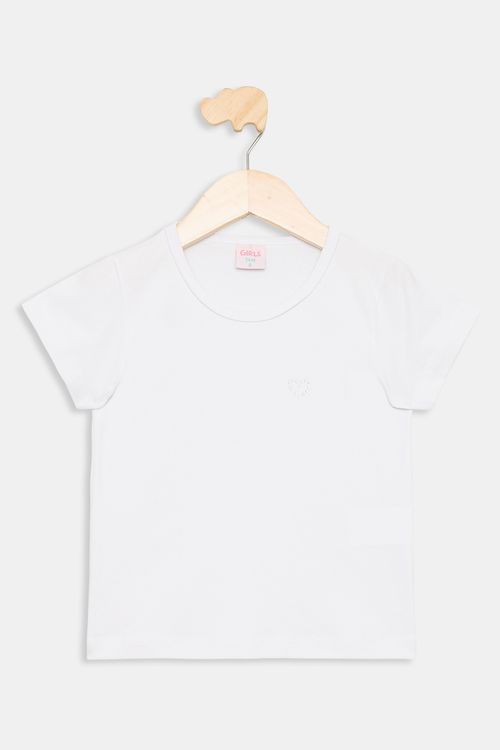 Blusa Infantil Branca Tam 4 a 8