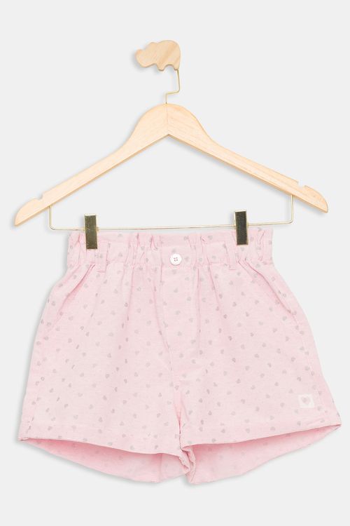Shorts Juvenil Estampado Rosa Claro Tam 10 a 16