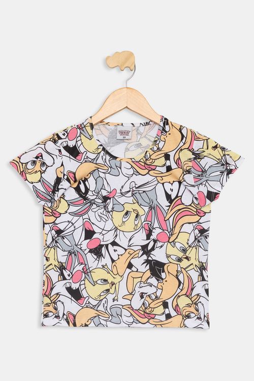 Blusa Infantil Looney Tunes Multicor Tam 4 a 10