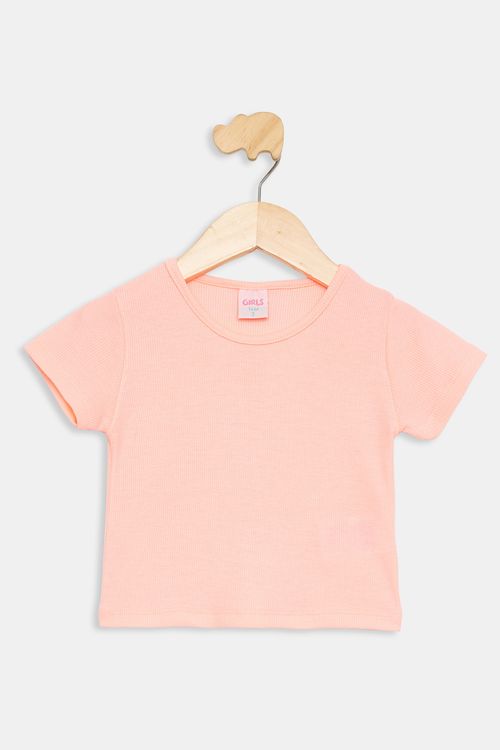 Blusa Infantil em Ribana Coral Tam 1 a 3