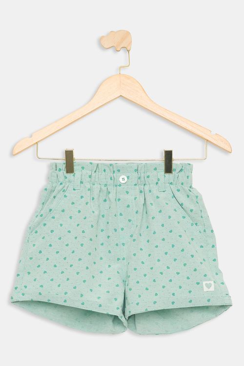 Shorts Juvenil Estampado Verde Claro Tam 10 a 16