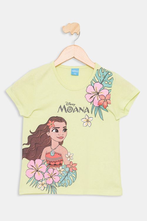 Blusa Infantil 4 a 10 Anos - Moana - Verde Neon Claro