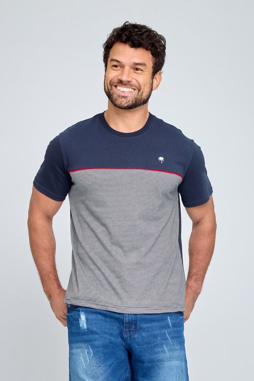 Camiseta Masculina Casual Marinho