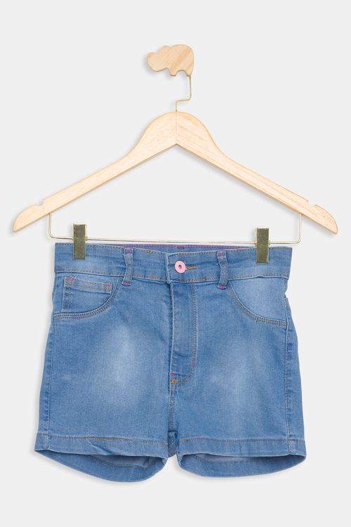 Shorts Infantil 10 a 16 Anos - Jeans Claro