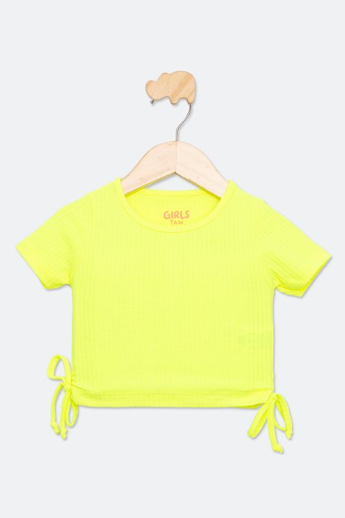 Blusa Infantil 4 a 8 Meninas Amarelo Neon