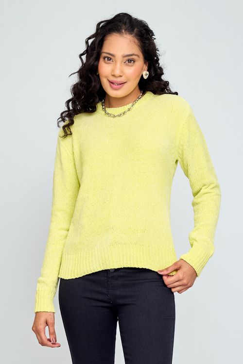 Suéter Chenille Feminino Verde