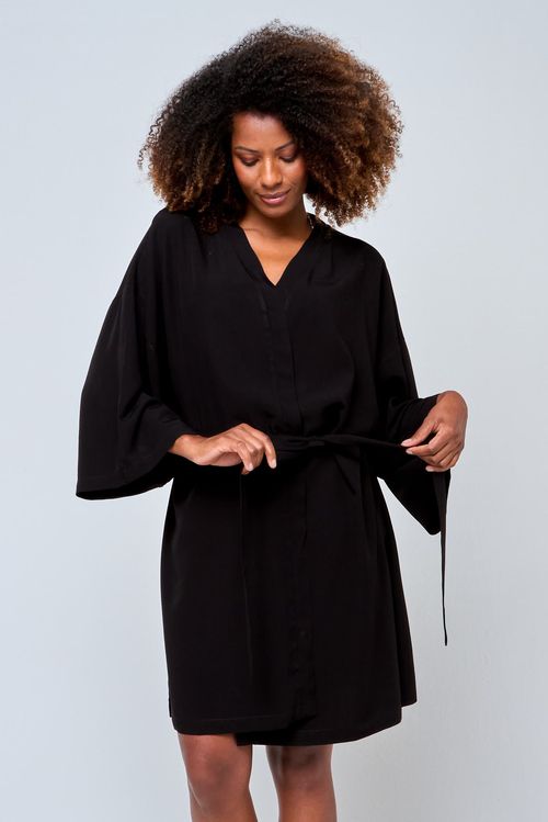 Kimono de Praia Feminino Preto