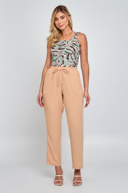 Calça Feminina Casual Bege Claro