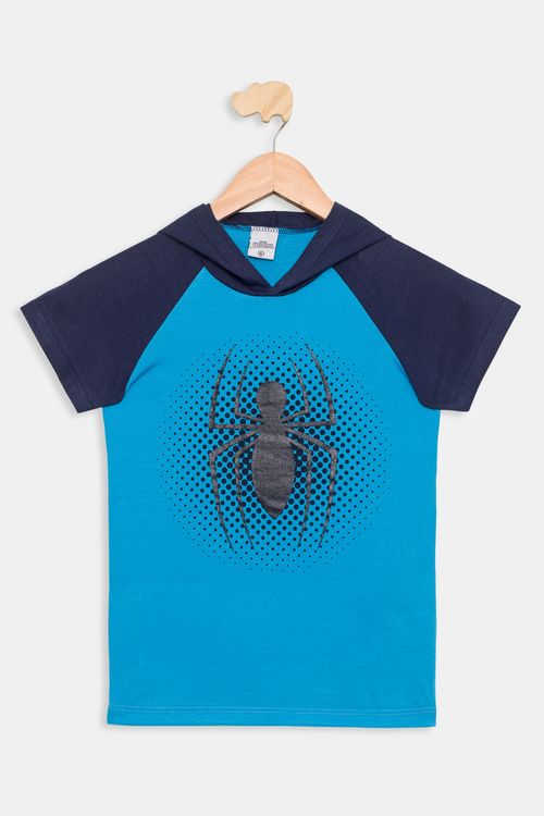 Camiseta Infantil 4 a 10 anos Meninos Spider Azul