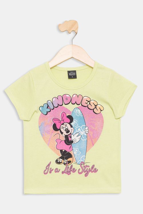 Blusa Infantil 4 a 10 Meninas Minnie Verde Claro