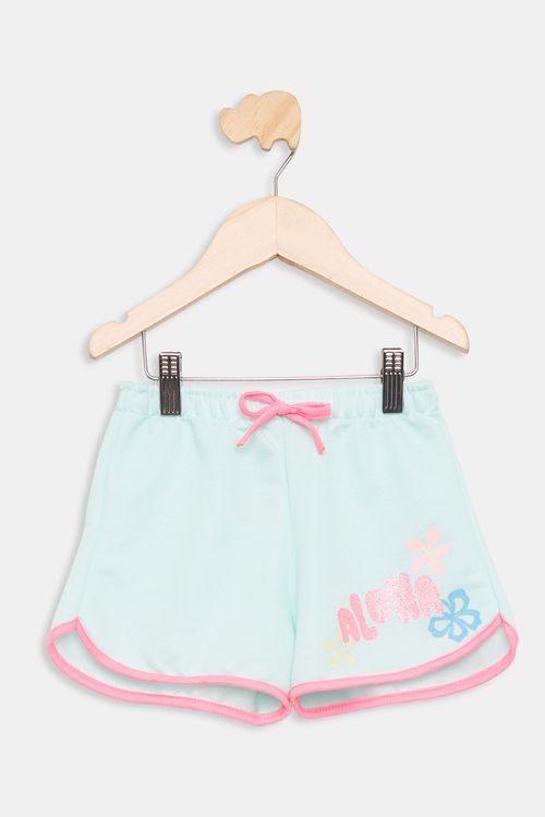 Shorts Infantil Aloha Verde Claro Tam 4 a 8