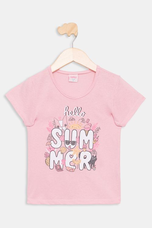 Blusa Infantil 4 a 8 Meninas Summer Rosa