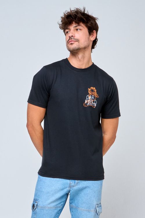 Camiseta Masculina Garfield Preto