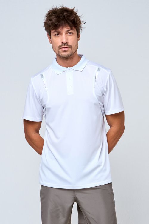 Polo Masculina Esportiva Dry Fit Branca