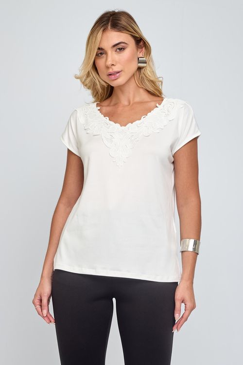 Blusa Feminina Casual Suede Off White