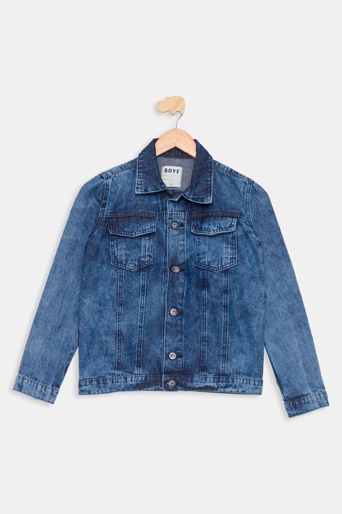 Jaqueta Juvenil Jeans Marmorizado Tam 10 a 16