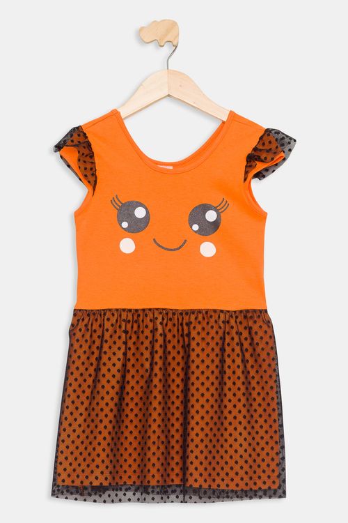 Camisola Infantil Abóbora Laranja Tam 4 a 10