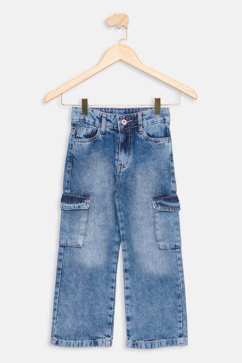 Calca inf4/8nas 30513 wide cargo jeans medio