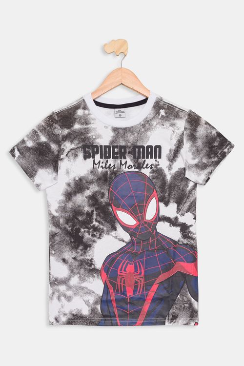 Camiseta Juvenil Spider Man Branca Tam 10 a 16