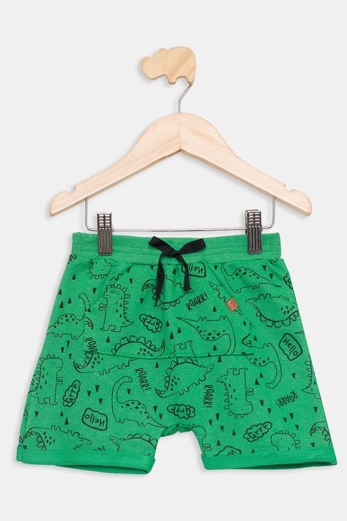 Bermuda Infantil Saruel Dinossauros Verde Médio Tam 1 a 3