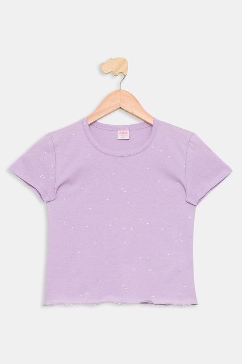 Blusa Infantil 10 a 16 Glitter Lilás