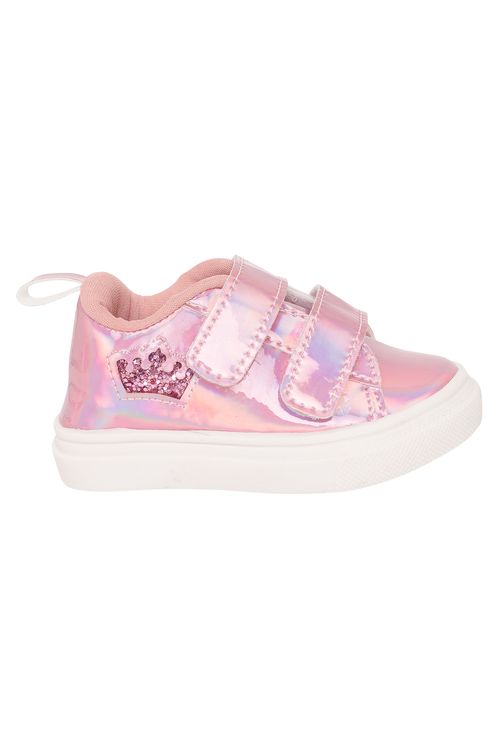Tênis Infantil Caedu Rosa Coroa Holográfica: Estilo & Conforto