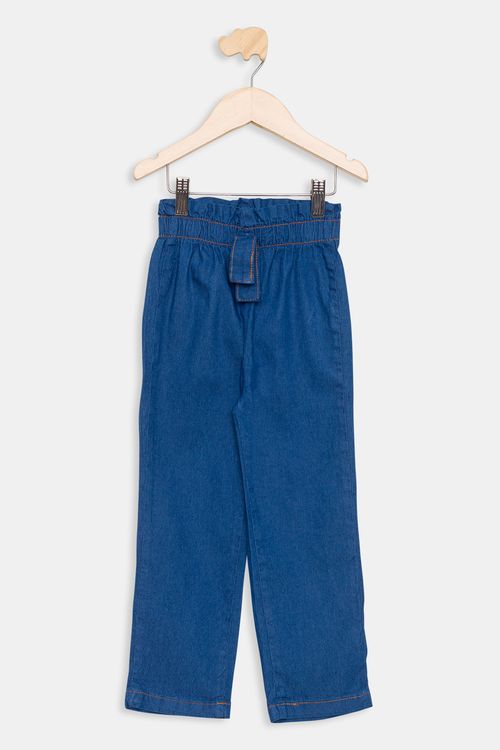 Calça Jeans Infantil Caedu Moletom Azul Médio 1-3 Anos