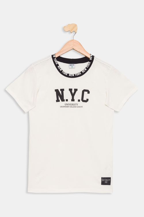 Camiseta Juvenil NYC Off White Tam 10 a 16