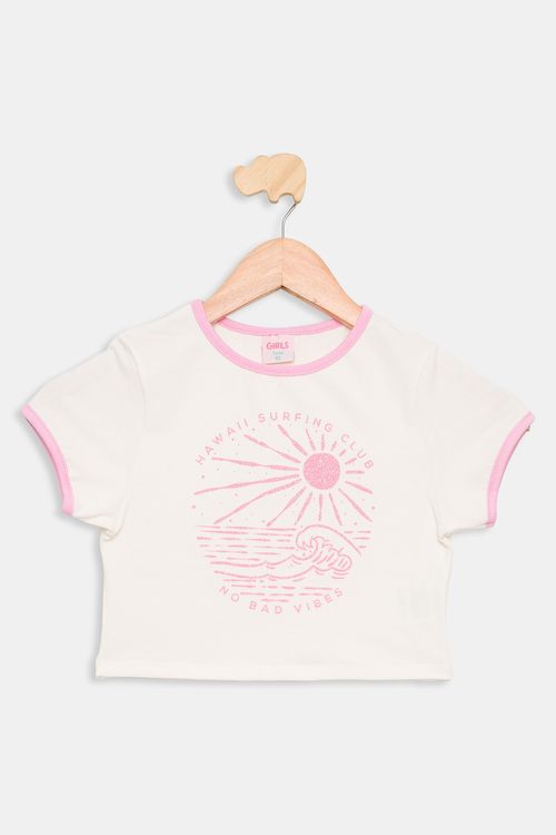 Blusa Infantil 10 a 16 Meninas Cotton Off White