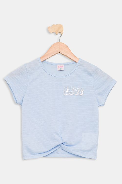Blusa Infantil 10 a 16 Azul Claro