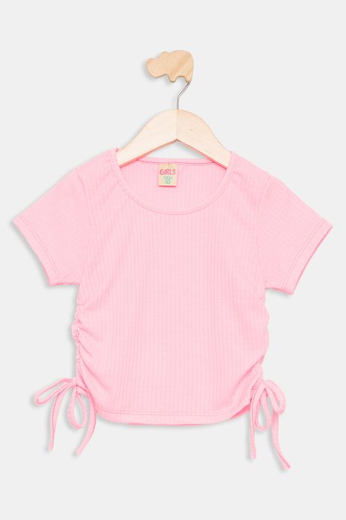 Blusa Juvenil em Colissê com Amarração Rosa Tam 10 a 16