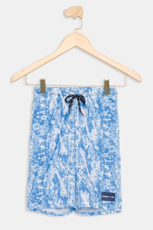 Bermuda Juvenil Tie-Dye Azul Tam 10 a 16