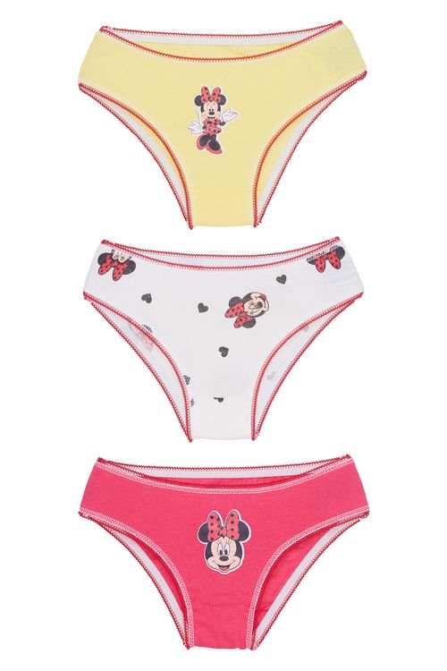 Kit 3 Calcinhas Infantis Minnie Sortidas Tam 2