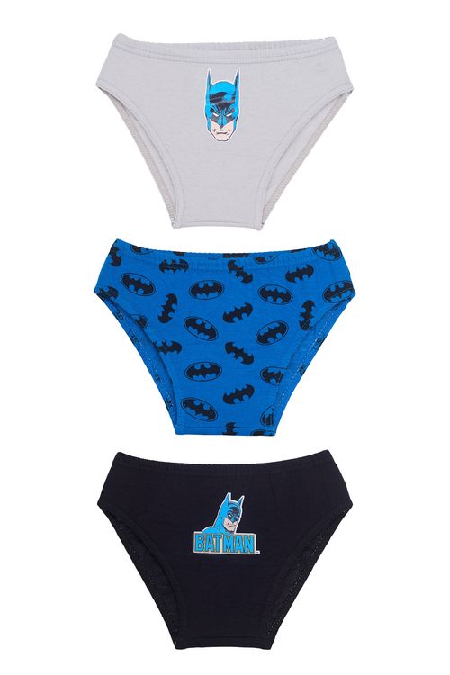 Kit 3 Cuecas Infantis Batman Sortidas Tam 10
