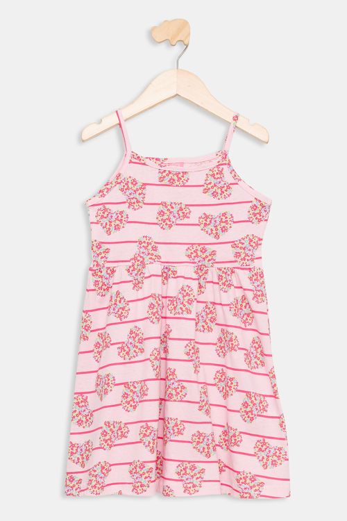 Vestido Infantil Listrado Rosa Claro Tam 4 a 8