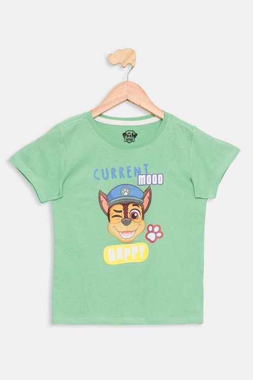 Camiseta Infantil Patrulha Canina Verde Tam 4 a 8