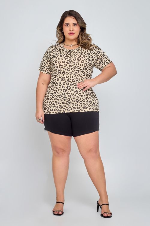 Short Feminino Feita Pra Mim Casual com Botões Preto