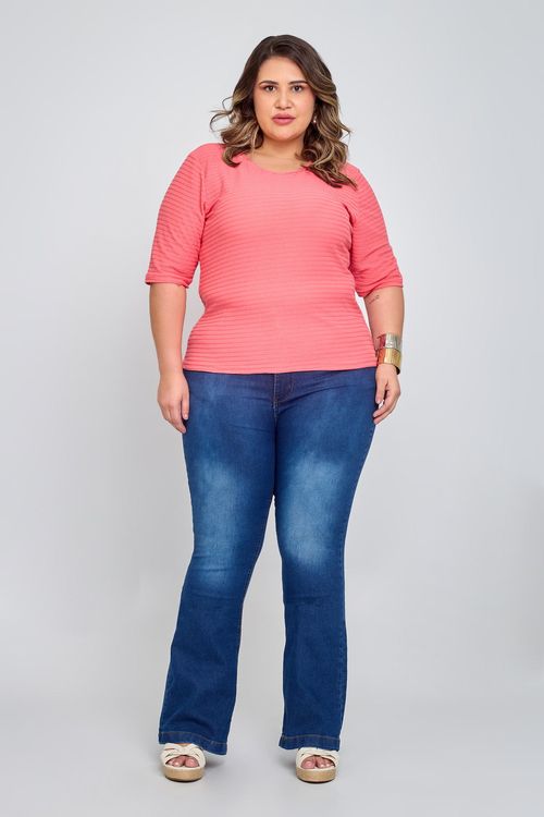 Calça Jeans Feminina Feita Pra Mim Flare Azul Médio