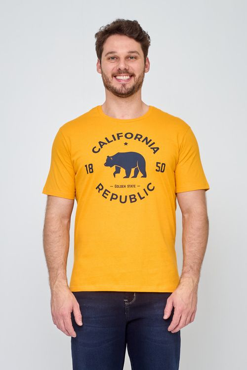 Camiseta Masculina California Mostarda